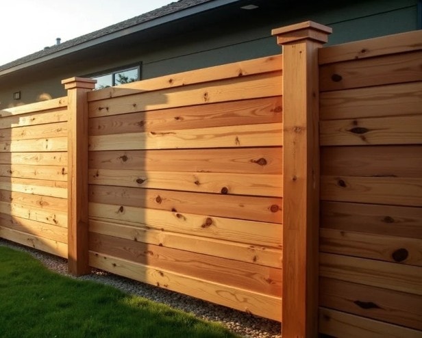 Cedar Horizontal Wood Fence